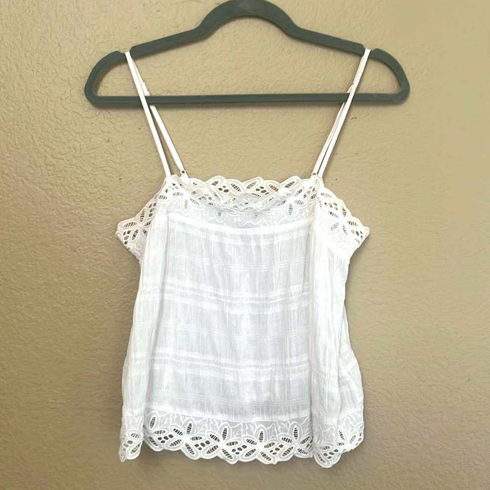 BB Dakota White Lace Cami Tank Top- Small
